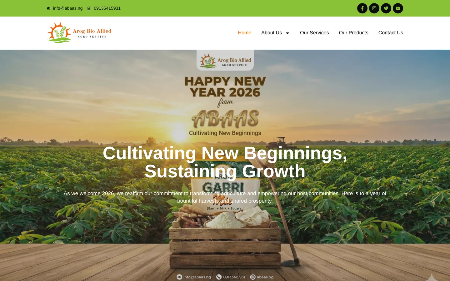 ABAAS website, desktop view