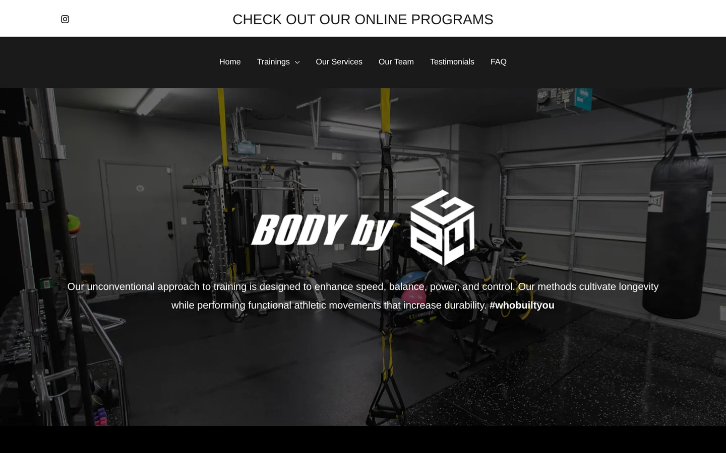 Body By G24 website, desktop view