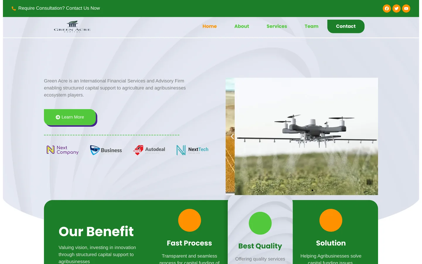 Green Acre Capital website, desktop view