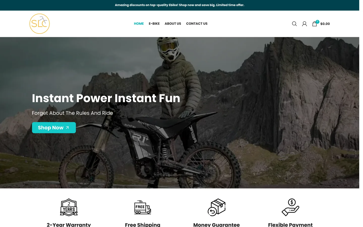 Silver Lake Cycles website, desktop view