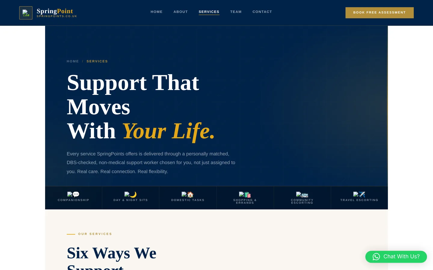 SpringPoint website, desktop view